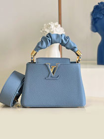 Louis vuitton original calfskin capucines mini handbag M48865 blue