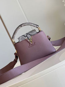 Louis vuitton original calfskin capucines mini handbag M55986 light purple