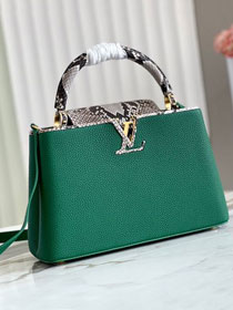 Louis vuitton original calfskin capucines mm handbag M56408 green