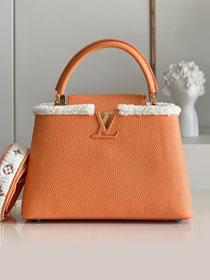 Louis vuitton original calfskin capucines mm handbag M59073 orange
