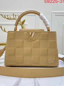 Louis vuitton original calfskin capucines mm handbag M59225 apricot