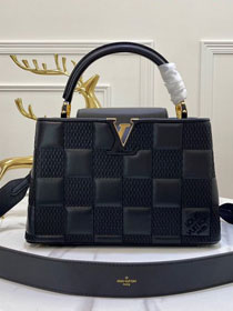 Louis vuitton original calfskin capucines mm handbag M59225 black