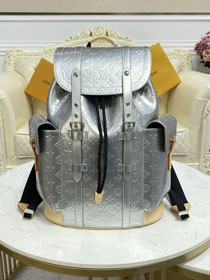 Louis vuitton original calfskin christopher backpack M58756 silver