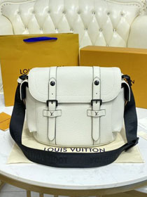 Louis vuitton original calfskin messenger bag M58476 white