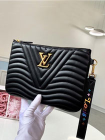 Louis vuitton original calfskin new wave pochette m63943 black