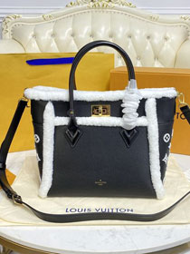 Louis vuitton original calfskin on my side tote bag M58908 black