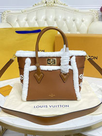 Louis vuitton original calfskin on my side tote pm M58918 caramel