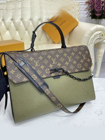 Louis vuitton original calfskin robusto briefcase M30592 khaki green