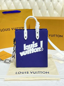 Louis vuitton original calfskin sac plat M80841 blue