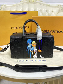 Louis vuitton original calfskin speedy soft trunk M57410 black