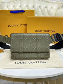 Louis vuitton original calfskin trunk slingbag M57952 green