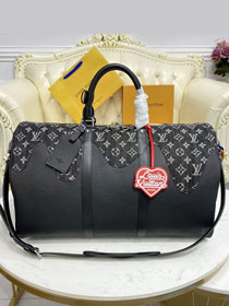 Louis vuitton original calfskin&denim bestselling keepall M45976 black