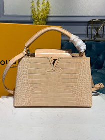 Louis vuitton original crocodile calfskin capucines BB bag M91697 nude