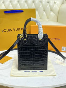 Louis vuitton original crocodile calfskin sac plat M90564 black