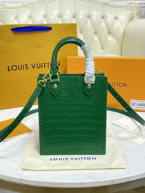 Louis vuitton original crocodile calfskin sac plat M90564 green
