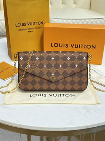 Louis vuitton original damier ebene pochette felicie M60474