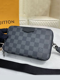 Louis vuitton original damier graphite alpha bag N60418 black