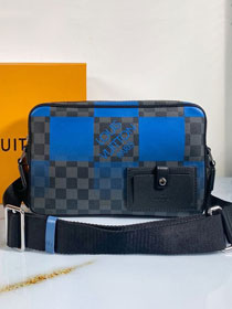 Louis vuitton original damier graphite alpha messenger N40408 blue