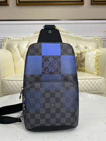 Louis vuitton original damier graphite avenue sling bag N40404 blue