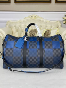 Louis vuitton original damier graphite keepall 50 N40410 blue