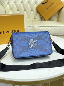 Louis vuitton original damier graphite studio messenger bag N50026 blue