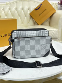 Louis vuitton original damier graphite trio messenger bag N50027 white