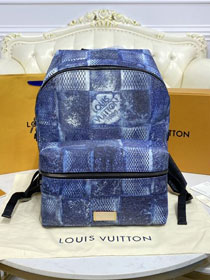 Louis vuitton original damier salt canvas backpack 50 N50060 blue