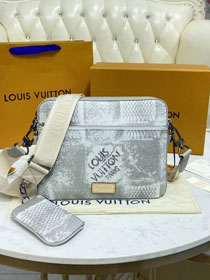 Louis vuitton original damier salt canvas trio messenger bag N50068 grey