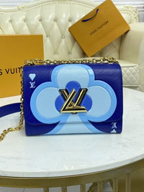 Louis vuitton original epi leather game on twist PM chain bag M57461 blue