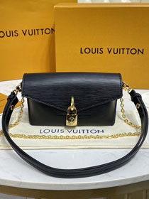 Louis vuitton original epi leather padlock strap bag M80682 black