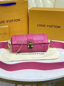Louis vuitton original epi leather papillon trunk handbag M58647 rose red