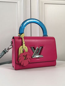 Louis vuitton original epi leather twist mm M56131 rose red