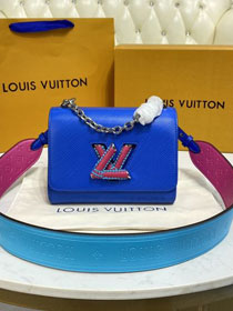 Louis vuitton original epi leather twist pm bag M57669 blue