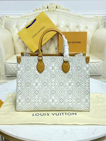 Louis vuitton original jacquard textile onthego mm M59614 ecru