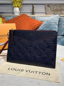 Louis vuitton original monogram calfskin melanie pochette M68706 navy blue