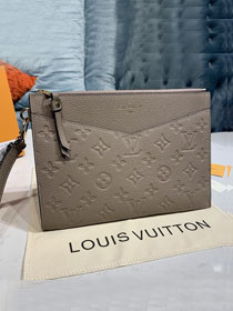 Louis vuitton original monogram calfskin melanie pochette M68707 grey