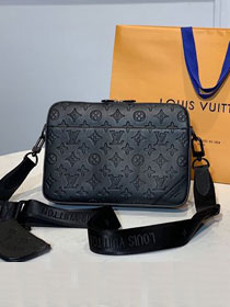 Louis vuitton original monogram calfskin messenger bag M69827 black