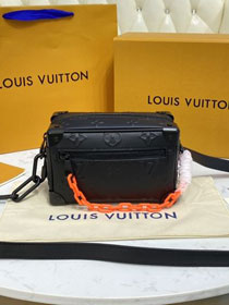 Louis vuitton original monogram calfskin mini trunk bag M58906 black