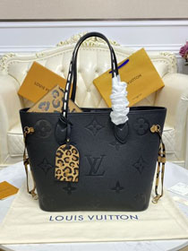 Louis vuitton original monogram calfskin neverfull mm M45856 black