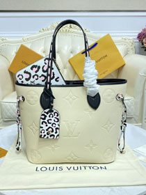 Louis vuitton original monogram calfskin neverfull mm M58525 white