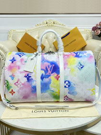 Louis vuitton original monogram canvas keepall 50 M45758 white
