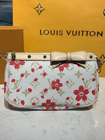 Louis vuitton original monogram canvas pochette M67761 white&red