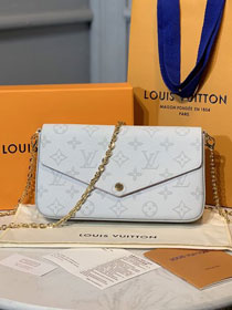 Louis vuitton original monogram canvas pochette felicie M61276 white