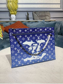 Louis vuitton original monogram clutch M44484 blue