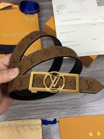 Louis vuitton original monogram reverse 25mm belt M0188