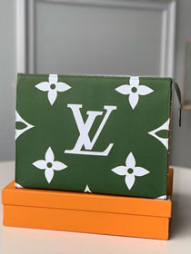 Louis vuitton original monogram toilet Pouch XL M67691 khaki