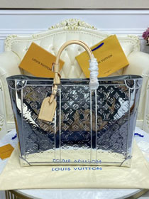 Louis vuitton original monogram vernis leather tote bag M46121 silver