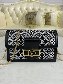 Louis vuitton original since 1854 textile dauphine chain wallet M69992 grey