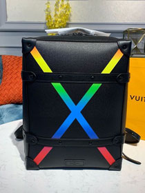 Louis vuitton original taiga leather soft trunk backpack M30337 black