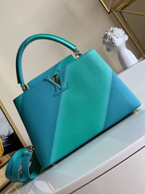 Louis vuitton original taurillon calfskin capucines pm M55373 blue&green